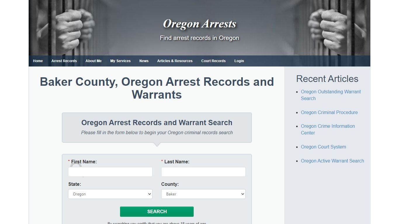 Baker County, Oregon Arrest Records and Warrants